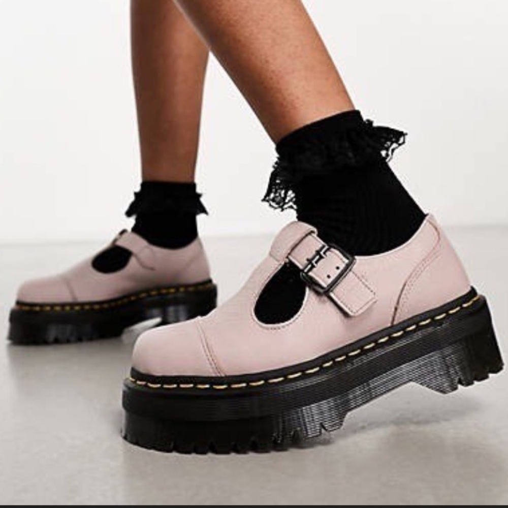 Dr. Martens Bethan Platform Mary Jane Shoes Lilac Blush Taupe